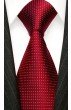 XL Herrenkrawatte 100% Seide Punkte rot weiss LORENZO CANA