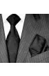 Krawattenset 100% Seide schwarz anthrazit LORENZO CANA