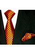 Krawattenset 100% Seide Karo orange schwarz LORENZO CANA