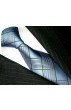 Neck Tie 100% Silk Checkered Silver Blue LORENZO CANA