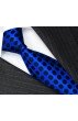 Neck Tie 100% Silk Polka Dot Blue Black LORENZO CANA