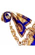 Tuch für Herren gold weiss blau Seide Floral LORENZO CANA