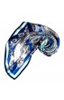 Tuch für Herren blau silber aqua Seide Floral LORENZO CANA