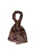 Seidenschal Damen blau orange gold Paisley LORENZO CANA