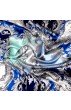 Tuch für Damen blau silber aqua Seide Floral LORENZO CANA